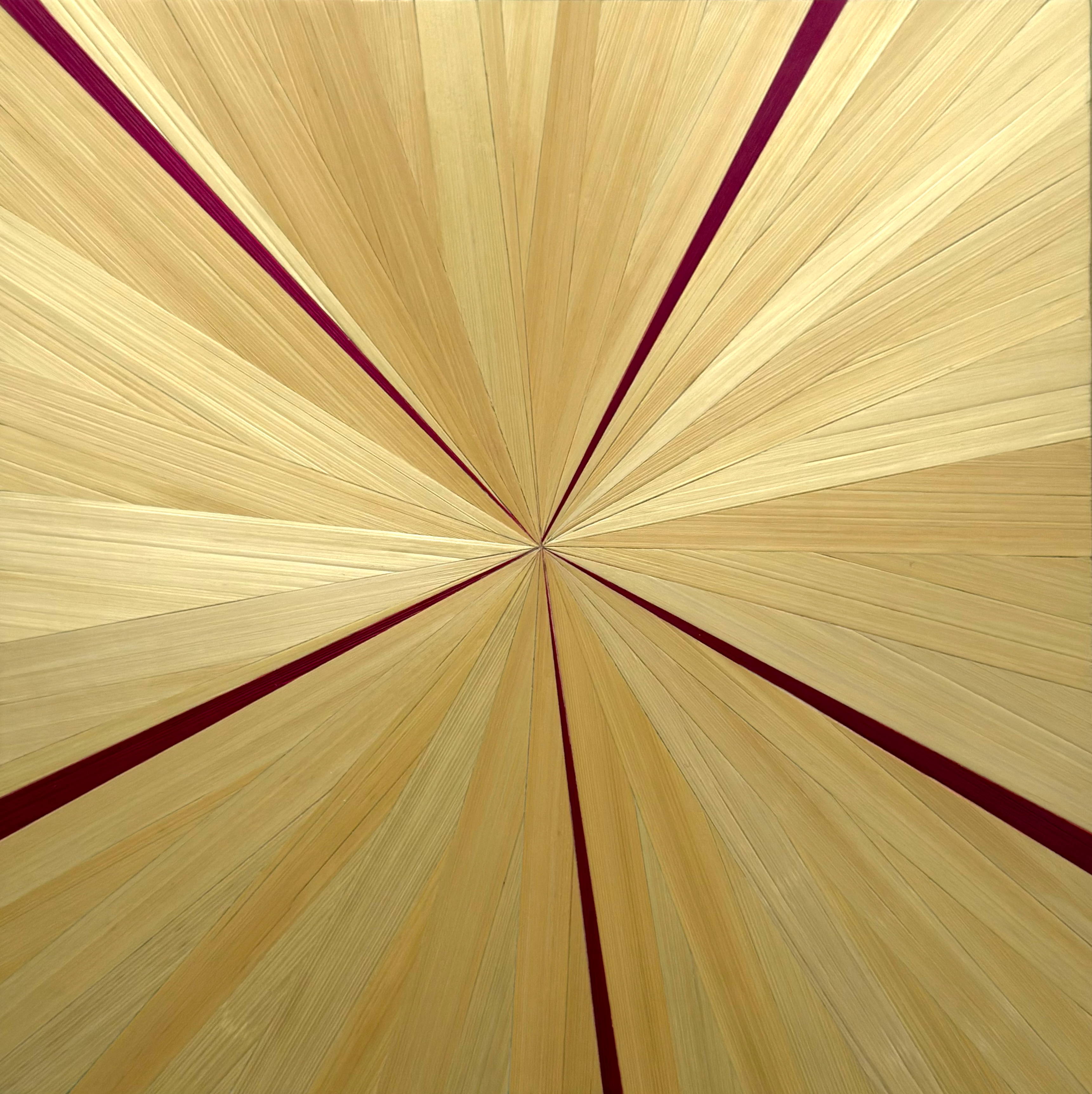 Gold Study – Solar Veins - Straw marquetry artwork